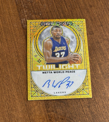 Metta World Peace 2023-24 Obsidian Twilight Gold Mojo Auto Lakers Bulls /10