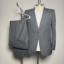 Witty Brothers Suit Mens 44R W36xL28 Grey Solid Vintage 2-Button Wool