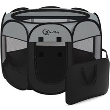 Dark Grey Dog Cat Playpen, Puppy Pet Playpen, Small Dogs Tent Crates Cage Ind...