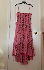 NWT $168 Free People Alejandra Midi Dress In Hot Pink Combo Size Large