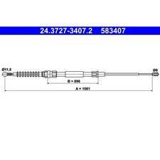 ATE 24.3727-3407.2 Seilzug Feststellbremse für VW TOURAN 1T1 1T2 1T3