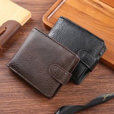 Mens Vintage Wallets Cow Leather Solid Sample Style Zipper Hasp Purse Card Holde