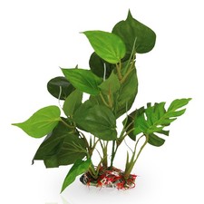 SunGrow Plastic Leaf Plant, Heavy-Duty Ceramic Base, Hiding 10 Inches, Green