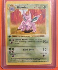 Wizards Pokemon TCG Nidorino 1st Edition Shadowless 037/102 Unc Eng 1999