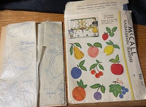 Vintage 1938 McCall 553 Kaumagraph Transfers Fruit Motif's for Applique