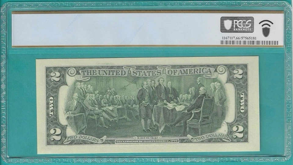 2017A Star $2 Two Dollar PCGS Graded Gem 66PPQ SOLID/FILLED STAR Error Note RARE - Image 3 of 3