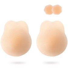 APOWUS Sticky Bra Push Up,Adhesive Bras, Nipple Covers with Lift for Nude