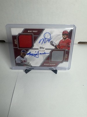 2026 Topps Series 1 Dual Autograph Relics Mike Trout/Reggie Jackson /30 MLMDA-TJ