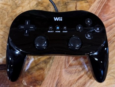 Nintendo Wii Black Classic Pro Controller OEM (Tested & Working)