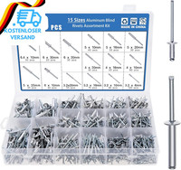 Blindnieten,740 StüCk Aluminium Blindnieten Im Set 6,4 Mm/6 Mm/5 Mm/4 Mm/3,2 Mm