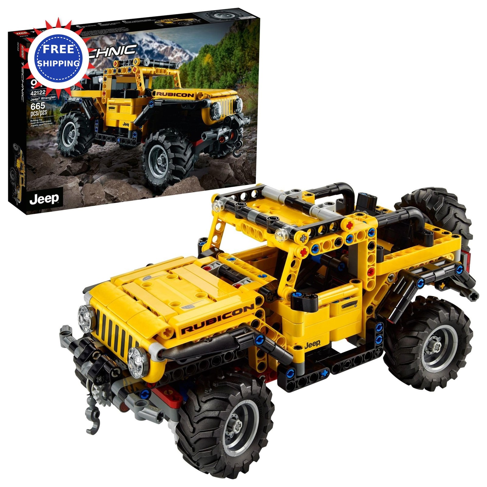 Technic Jeep Wrangler 4x4 Toy Car Model Building Kit 42122 LEGO Terrain Roader