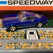 AFX MEGA-G 1966 FORD MUSTANG FASTBACK Metallic Blue HO Slot Car LOOSE