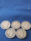 Five Nice Old Barber Silver Quarters 2