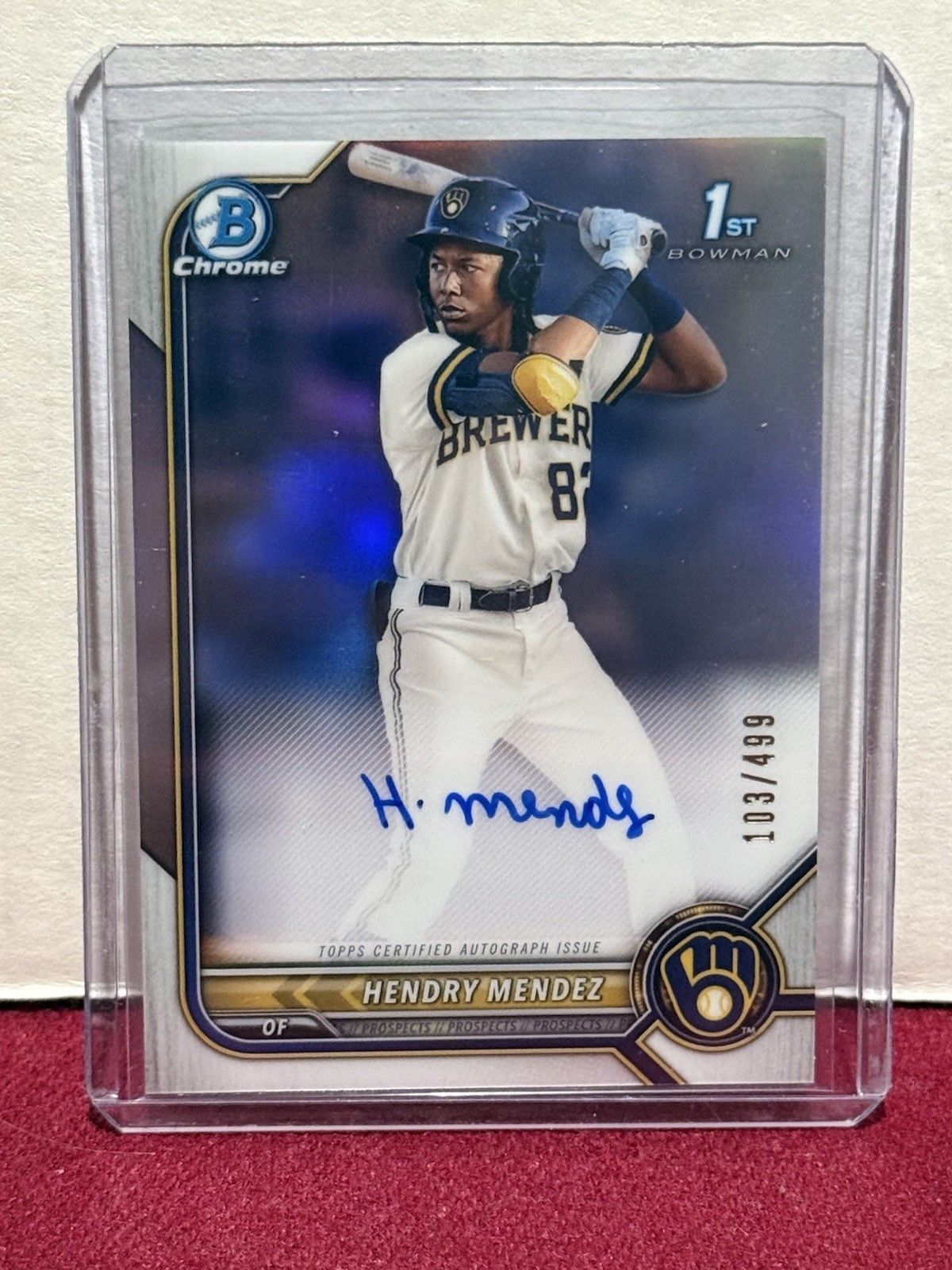 HENDRY MENDEZ 2022 1st Bowman Chrome Refractor Auto Prospect /499 CPA-HM QTY