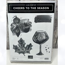 Stampin Up CHEERS TO THE SEASON Christmas New Years Drinks Rubber Stamps