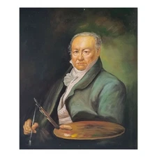 Hand Painted Square - Oil on Canvas 50x60 CM - Made in Italy - Free