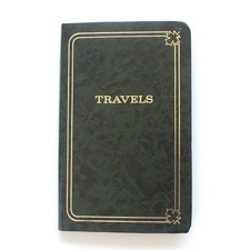 Vintage Travel Log Journal Diary BLANK Green Gold Made in the USA Pocket BK