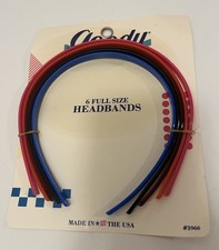 Vintage 1989 Goody Full Size Fashion Headbands Plastic Set of 5 Read