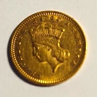 1859 $1 Gold Indian Princess Head Type 3 KM#62 Philadelphia Business Strike