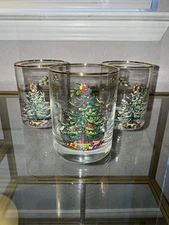 Spode Christmas Tree - 12oz Double Old Fashion 4" 1/4, Set Of 3