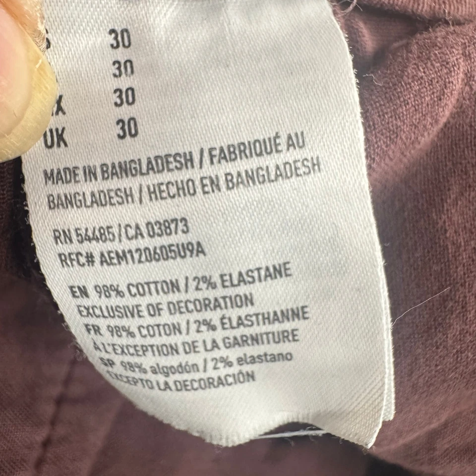 Pantalones Cortos Chinos American Eagle Rojo Granate Ajustados Activos Flexibles Informales Preppy Talla 30 Foto 4 de 4