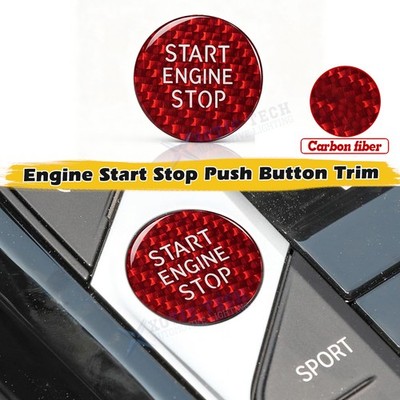 Red Carbon Fiber Engine Start Stop Push Button Cover For BMW 3 4 8 Series X3 X4