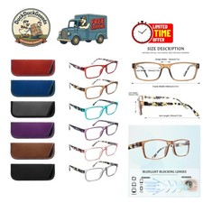 6 Pairs Blue Light Blocking Reading Glasses - Stylish Anti Eye Strain Protection