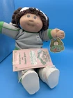 Coleco 1984 Cabbage Patch Kids Pigtails Cat Sweatshirt Brown Eyes Hair Papers