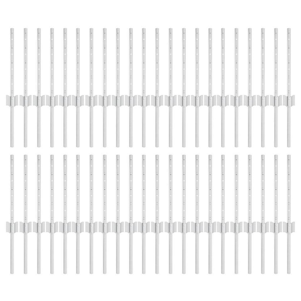 Embedded Fence Post 44 pcs Silver 80 cm Powder-Coated Steel | eBay UK