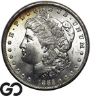 1885-O Morgan Silver Dollar Coin, Flashy Choice Gem BU+, Rim Toner