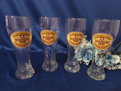 LOT OF ( 4 ) MAISEL S WEIZEN BIER GERMAN PILSNER BEER GLASS 0.5 LITRE  9  TALL