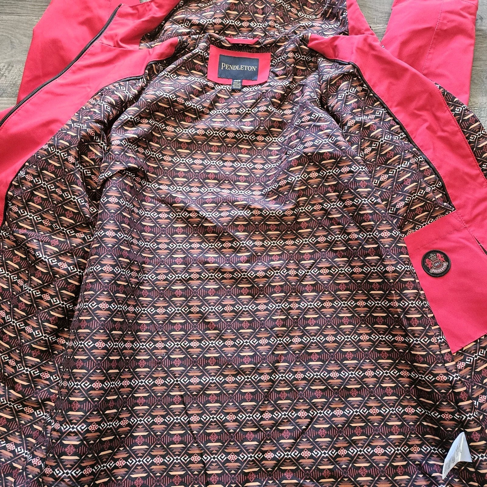 Pendleton Rain Jacket Womens Small Full Zip Hoode… - image 9