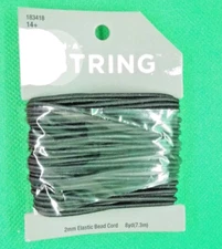 On a String #183418 Elastic Cord, 2mm, 8 Yds, Black - Details Below