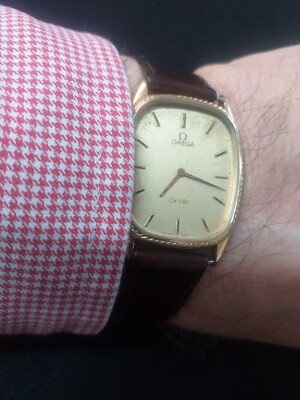 OMEGA De Ville Gold Men's Quartz Watch- Cal 1332 Working 6m