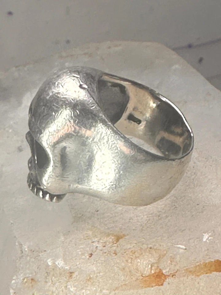 Anillo Calavera Banda Motociclista Talla 8.50 Plata de Ley Mujer Hombre Foto 3 de 4