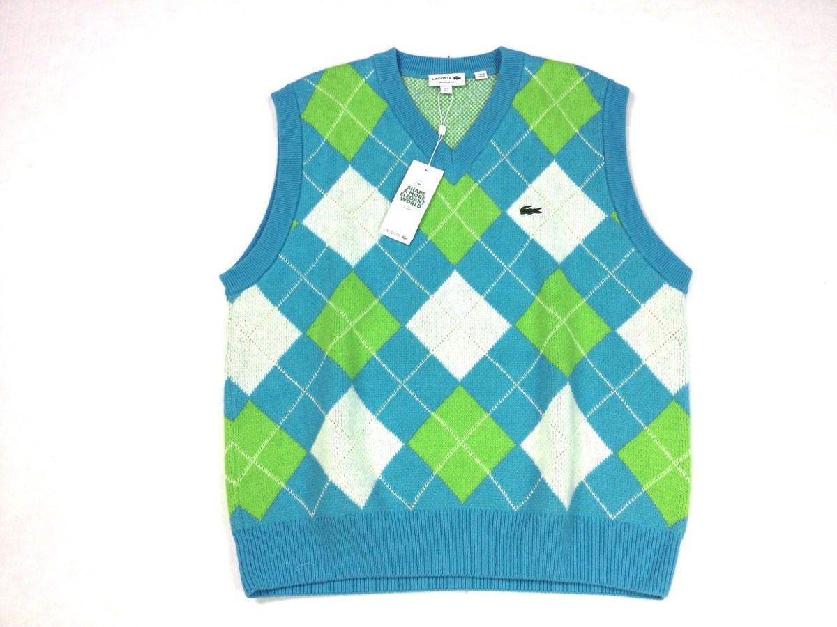 Lacoste Men Wool Blend Diamond Check Argyle Sweater Vest | eBay
