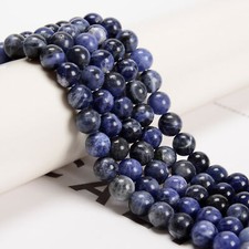 Sodalite Smooth Round Beads 4mm 6mm 8mm 10mm 12mm 14mm 16mm 18mm 20mm 15.5" Strd