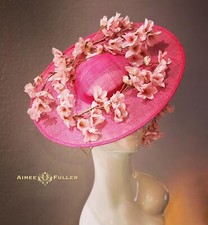 Kentucky Derby Fascinator Hot Pink  Pink Cherry Blossom Hat Easter Royal Ascot