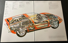 Red 1972 Maserati Bora - Vintage Cross-Section Cutaway Art Print / Wall Art
