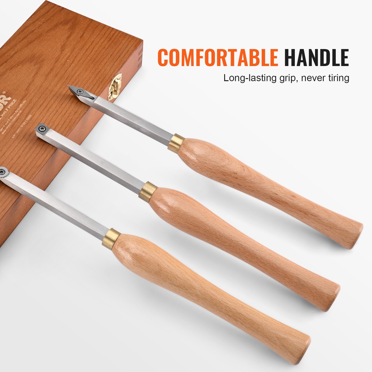 Kit D'outils De Tournage à Bois VEVOR 8 Pièces – Ciseaux, Gouges, Pointe De Lance – Pour Débutants Et Pros