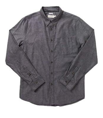 Bridge & Burn Men's Sutton Navy Melange Medium Slim Fit Long Sleeve Shirt