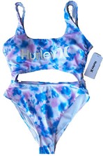 Hurley Women's Tie Dye One Piece Cutout Monokini Swim Suit Size Medium NEW