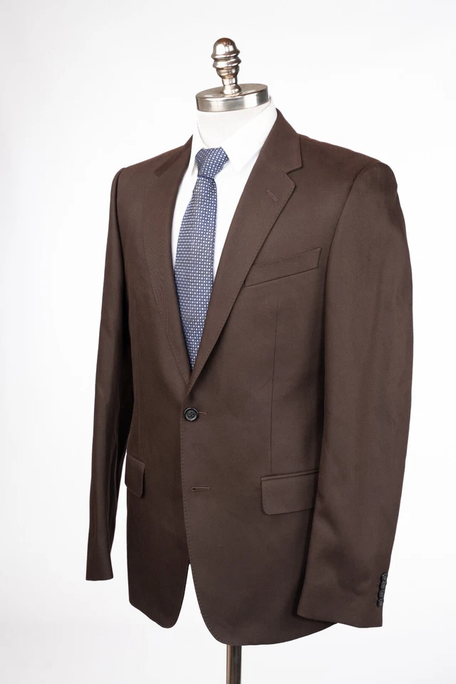 Blazer VERSACE Abrigo Deportivo Algodón Marrón Calce Regular Sarga 2 Botones 40 R (EU 50) Foto 2 de 4