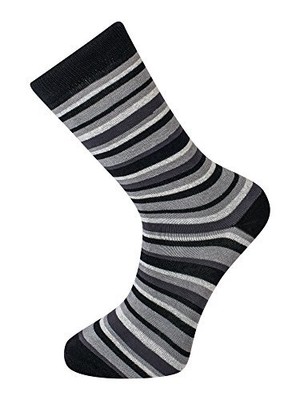 StripeySocken Herren Socken Strümpfe, 5 Paar schwarz / grau, 41-46