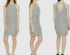 J CREW Womens Circle Neck Printed Dress Ivory Sleeveless Sz 4 NEW
