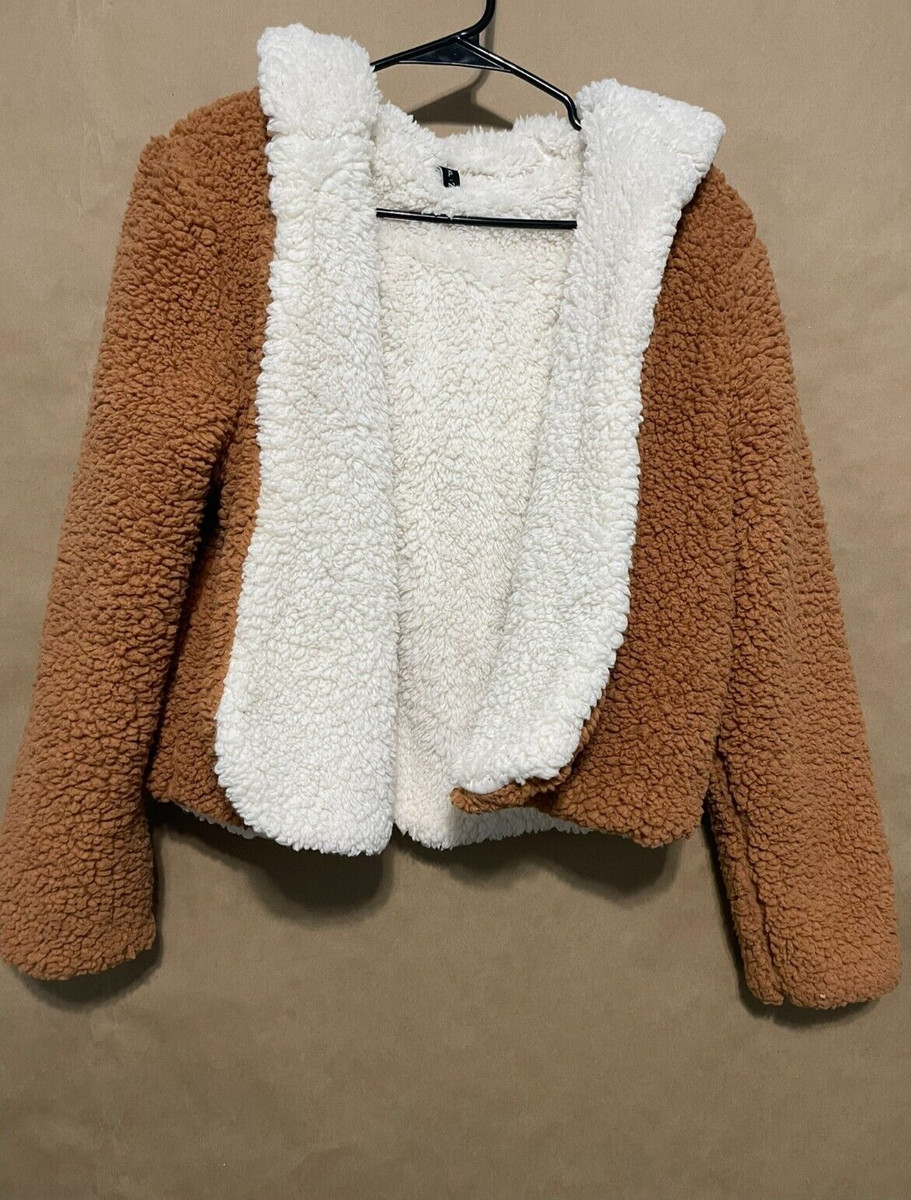 Zaful Hooded Sherpa Jacket, Women's Size Medium View 2