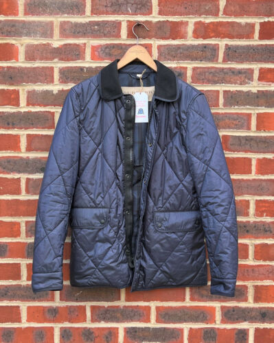 BURBERRY BRIT Mens Quilted TOWNSEND Jacket with Leather Elbow patches SMALL - 第 1/12 張圖片