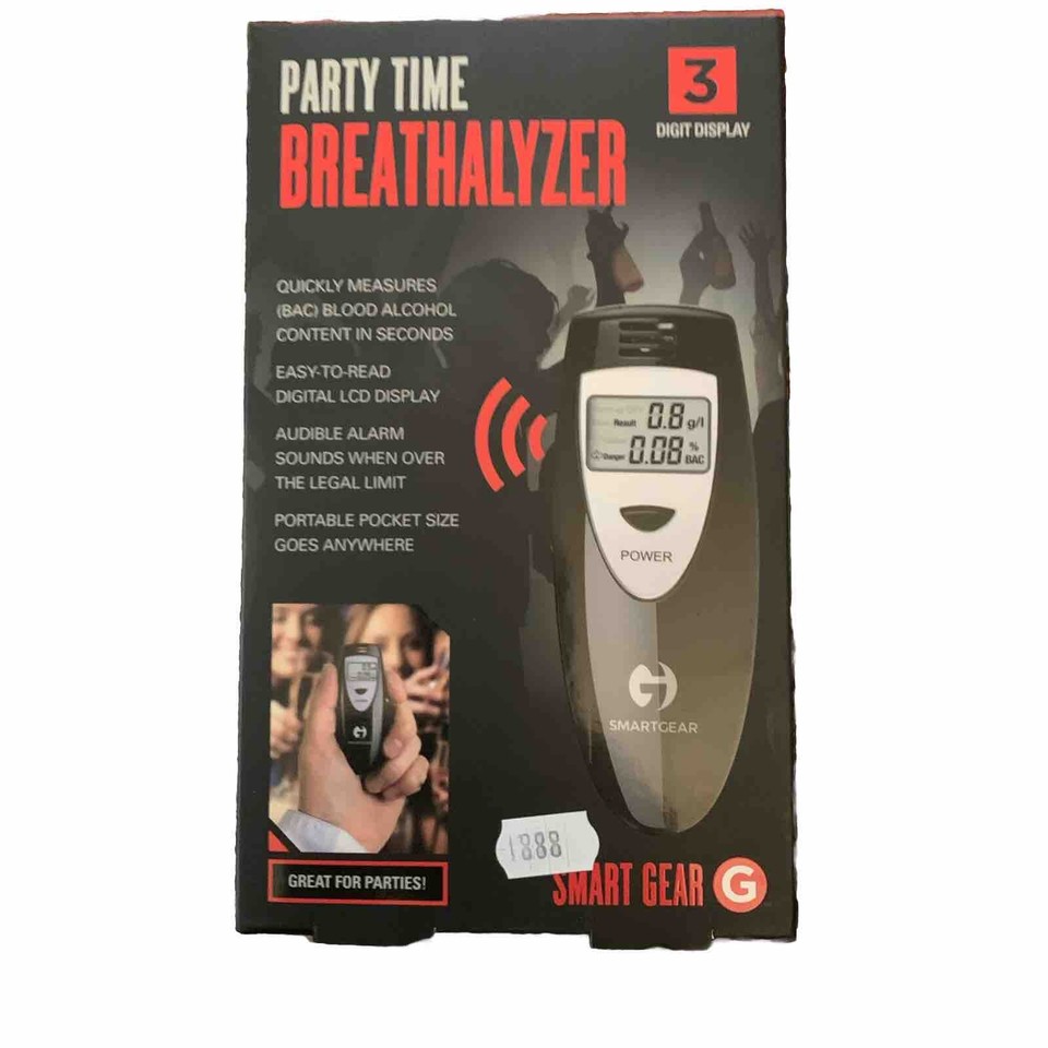 Smart Gear Party Time Breathalyzer Digital Pocket Sized Device New