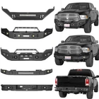 Front Rear Bumper w/ Winch Plate & LED Spotlights Fit 2013-2018 Dodge Ram 1500