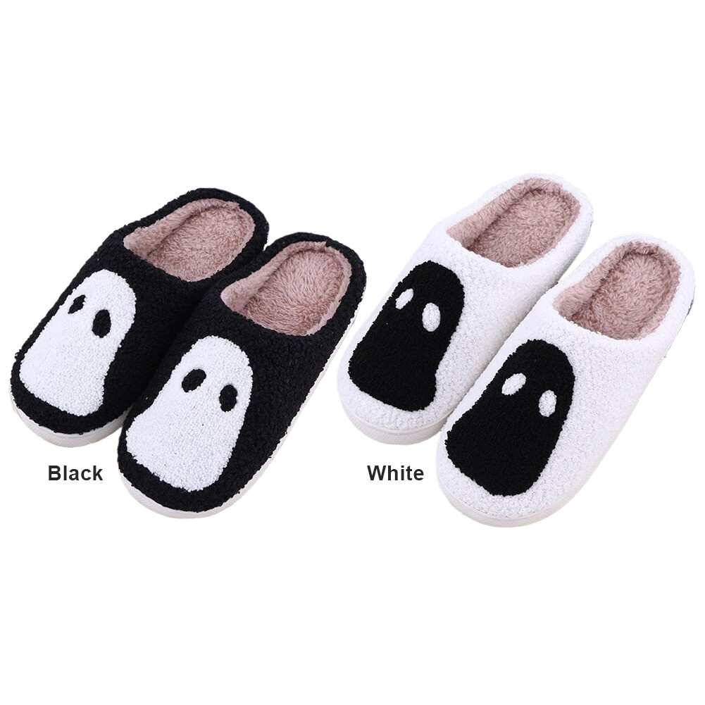 APL Halloween Ghost Plush Slippers Fluffy Home Slippers for Outdoor Indoor Bedroom